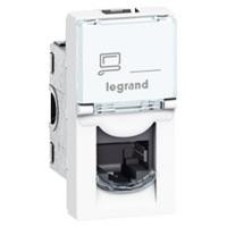 Розетка Legrand Mosaic, CAT 5e, RJ45, UTP, інформаційна, 1 модуль, білий