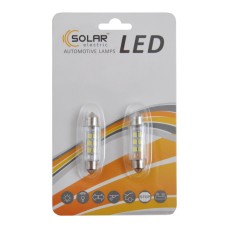 LED автолампа Solar 12V SV8.5 T11x39mm 6smd 3528 white 2шт