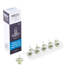 Лампа розжарювання Brevia BAX 12V 2W BX8,4d Light Green CP, 10 pcs