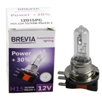 Галогенова лампа Brevia H15 12V 15/55W PGJ23t-1 Power +30% CP