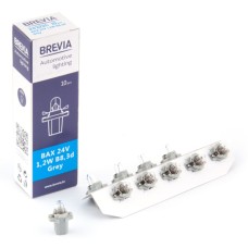 Лампа розжарювання Brevia BAX 24V 1.2W B8.3d Grey CP, 10 pcs