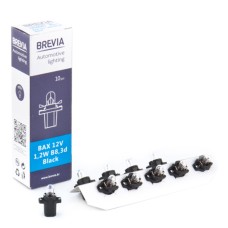 Лампа розжарювання Brevia BAX 12V 1.2W B8.3d Black CP, 10 pcs