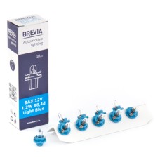 Лампа розжарювання Brevia BAX 12V 1.2W B8.4d Light Blue CP, 10 pcs