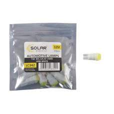 LED автолампа Solar 12V T10 W2.1x9.5d 1SMD with lens white 10 pcs