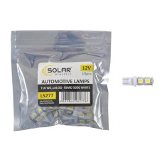 LED автолампа Solar 12V T10 W2.1x9.5d 9SMD 5050, white 10шт