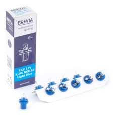 Лампа розжарювання Brevia BAX 12V 1.2W BX8.5d Light Blue CP, 10 pcs