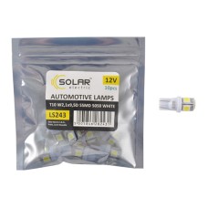 LED автолампа Solar 12V T10 W2.1x9.5d 5smd 5050 white 10 pcs