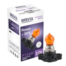 Галогенова лампа Brevia PY24W 12V/24V PGU20/4 AMBER Power +30% CP