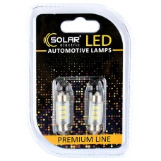 LED автолампа Solar 24V SV8.5 T11x36 6SMD white, 2шт