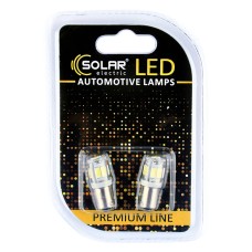 LED автолампа Solar 12V T8.5 BA9s 9SMD white, 2шт