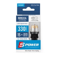 LED автолампа Brevia S-Power P27/7W (3157) 330Lm 15x2835SMD 12/24V CANbus 2шт