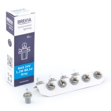 Лампа розжарювання Brevia BAX 24V 1.2W B8.5d Grey CP, 10 pcs