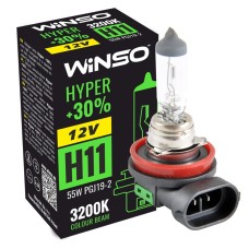 Галогенова лампа Winso H11 12V 55W PGJ19-2 HYPER +30%