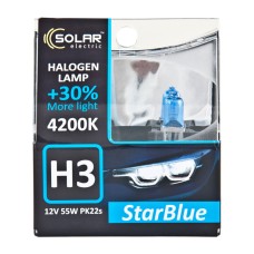 Галогенова лампа Solar H3 12V 55W PK22s StarBlue 4200K, SET