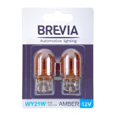 Лампа розжарювання Brevia WY21W 12V 21W WX3x16d AMBER B2, 2шт