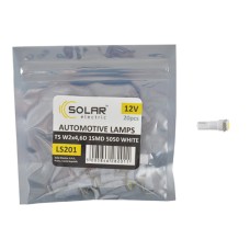 LED автолампа Solar 12V T5 W2x4.6d 1smd 5050 white 20 pcs