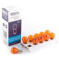 Лампа розжарювання Brevia PY21W 12V 21W BAU15s AMBER CP, 10 pcs