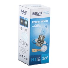 Галогенова лампа Brevia H3 12V 55W PK22s Power White +60% 4300K CP