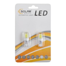 LED автолампа Solar 12V T10 W2.1x9.5d COB 70lm white, 2шт