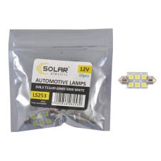 LED автолампа Solar 12V SV8.5 T11x39 6smd 5050 white 10 pcs