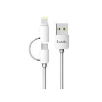 Кабель HAVIT HV-CB610X Micro USB + Lightning 1м, White (HV-CB610X)