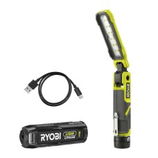 Ліхтар інспекційний акумуляторний Ryobi USB Lithium RLI4-120G, 4В, 2А·год, 650лм, 3 режими, магніт, затискач 0.17кг