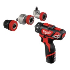 Дриль-шурупокрут акумуляторний Milwaukee, M12 BDDXKIT-202C (+ заряд.пристрій, 2 акум.Х 2Аг, 3 насадки, кейс)