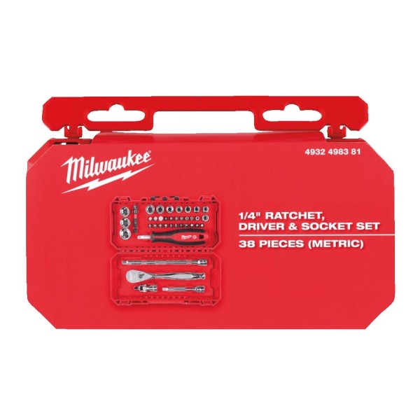 Набір метричних головок Milwaukee 1/4" 38 шт (4932498381)