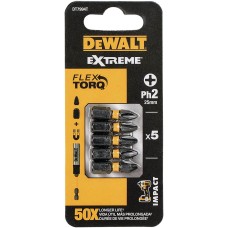 Біти DeWALT eXtreme PH2 25мм 5pcs. (DT7994T)