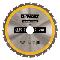 Диск пильний DeWALT Constrction 216х30мм 24T (DT1952)