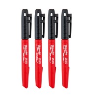 Маркер Milwaukee InkZAll тонкий чорний 4шт. (4932480551)