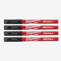Маркер Milwaukee Fine Tip InkZAll ультра-тонкий чорний 4шт. (48223164)