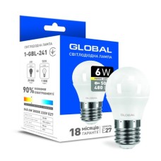 Світлодіодна лампа Global G45 F 6W тепле світло E27