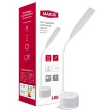 Розумна настільна лампа MAXUS DKL Sound 8W (звук, USB, діммінг, температура) біла