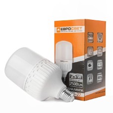 Лампа світлодіодна високопотужна ЕВРОСВЕТ 25Вт 6400К EVRO-PL-25-6400-27 E27