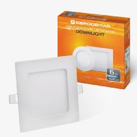 Світильник точковий врізний Євросвітло 6Вт квадрат LED-S-120-6 6400К