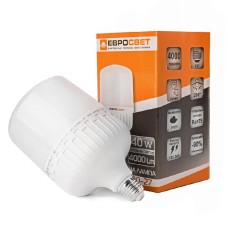 Лампа світлодіодна високопотужна ЕВРОСВЕТ 40Вт 6400К EVRO-PL-40-6400-27 Е27