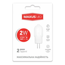 LED лампа MAXUS G4 2W 4100K 12V AC/DC (1-LED-208)