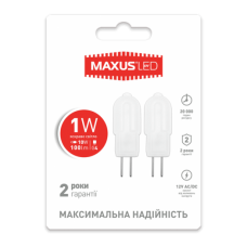 LED лампа MAXUS G4 1W 4100K 12V AC/DC (2-LED-206)