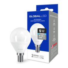 LED лампа GLOBAL G45 F 5W яркий свет 220V E14 AP (1-GBL-144)